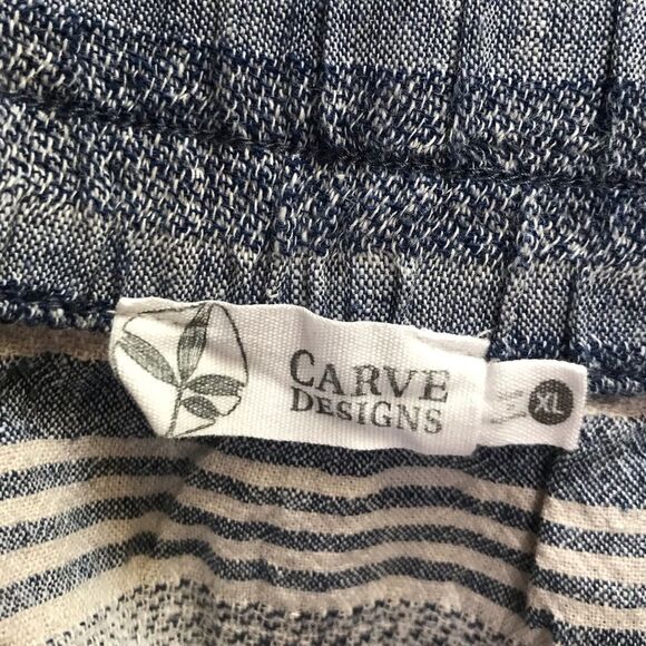 Carve Designs River Tank Top Cotton Linen Blend Blue chambray white xl - Picture 6 of 10